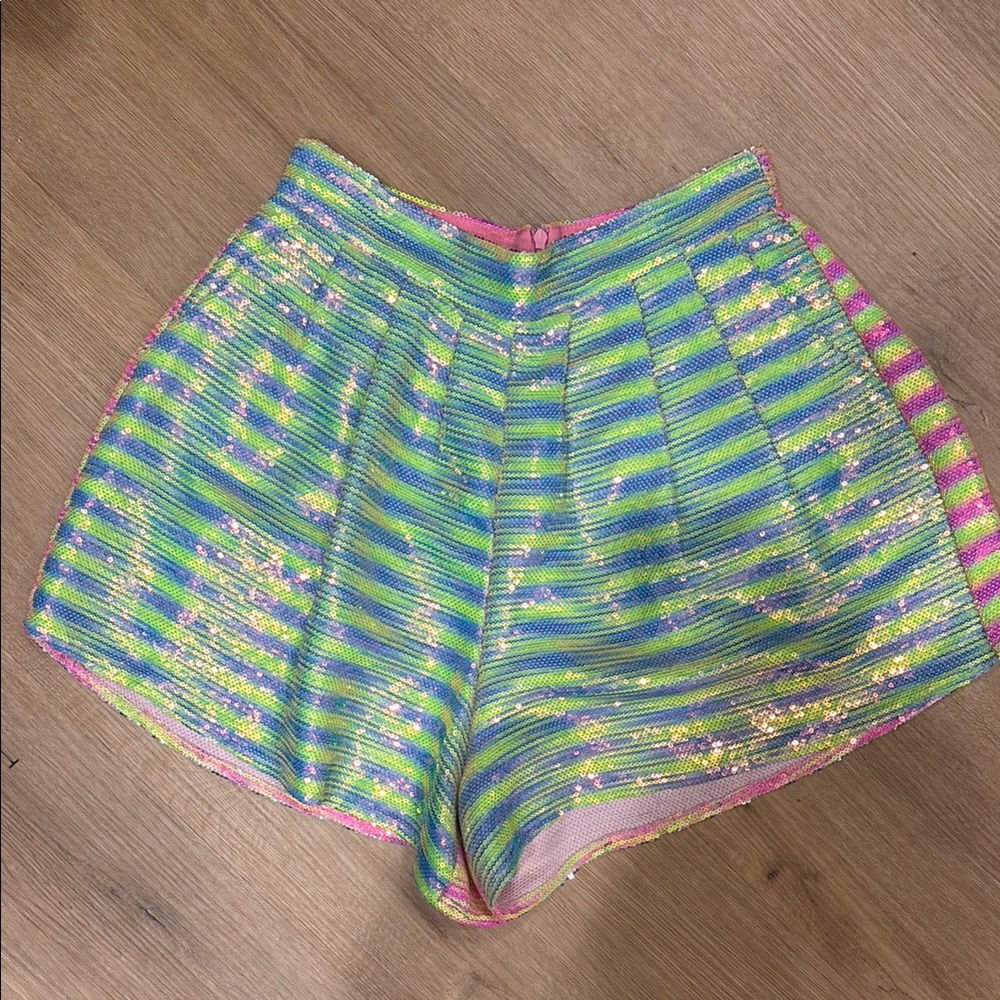 Queen of sparkles Colorful Striped Women's Shorts